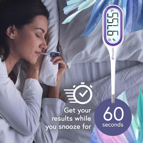 iProven Basal Body Thermometer with Backlight & Big Digits, 1/100 Degree High Precision, BBT for Ovulation Tracking, 30 Memory Recall, Accurate Fe...