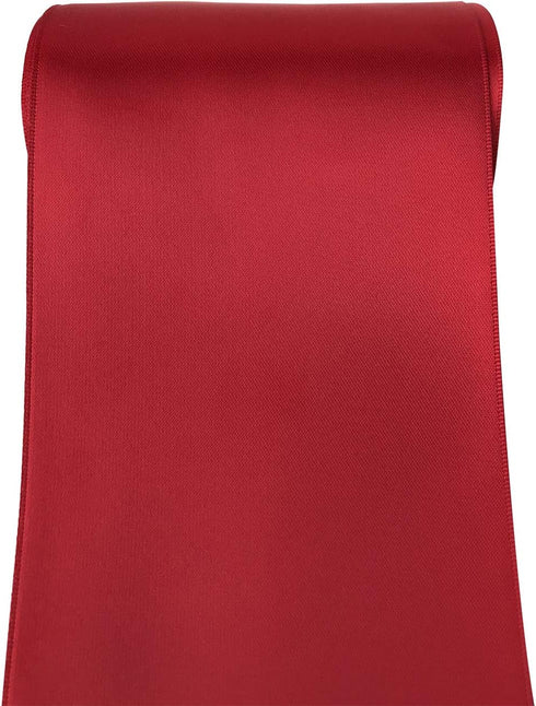 4 Inch Red Double Face Satin Ribbon Thick Wide Silk Ribbon for Grand Opening Cutting Ceremony Flower Bouquets Christmas Wedding Decorations Chair ...