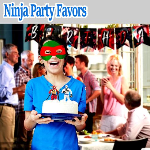 HAPTIME Ninja Action Figures, 6 Pack Ninja Figure Toys for Boys, 3.5-Inch Ninja Warriors with Weapon Accessories, for Kids Ages 3+, Cake Topper...