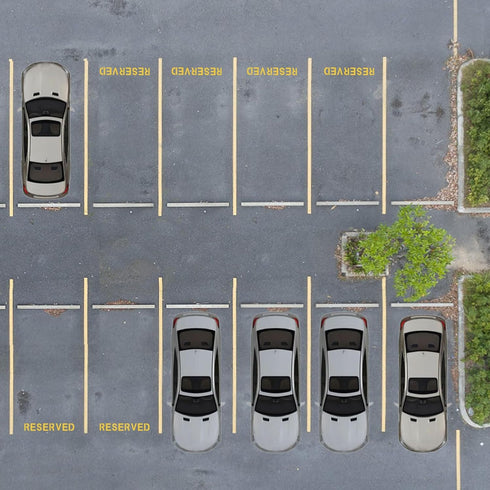 2pcs Reserved Stencil, 28.74x5.9 inch Reserved Parking Sign Spray Painting Letter Stencil Reusable Reserved Template for Parking Lot Concrete Curb...