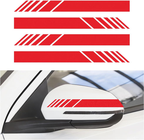 4PCS Car Rear View Mirror Stickers, Waterproof Auto Side Rearview Mirrors Decal Stripes, Universal Anti-Collision Striped Automotive Warning Strip...