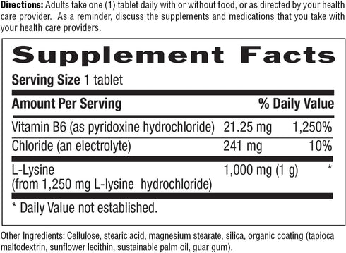 COUNTRY LIFE VITAMINS L-Lysine 1000 Mg with B-6, 2.5 Pounds...