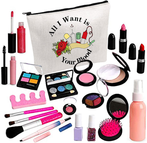 BDPWSS Phlebotomy Technician Gifts Phlebotomy Bags For Women PBT Nurse Graduation Gifts All I Want Is Your Blood Cosmetic Makeup Bag For Technicia...