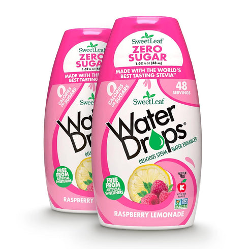 SweetLeaf Water Drops, Raspberry Lemonade – Sugar-Free Water Enhancer Drops, Stevia & Monk Fruit Sweetener Water Flavoring, 1.62 Fl Oz (Pack of 2)...