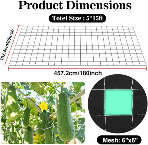Sukh Garden Plant Trellis Netting -Trellis Net Polyester Trellis Netting Garden Square Mesh Netting for Climbing Plants Fruits Vegetables VinesGro...
