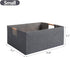 Fabric Storage Bin Box Foldable Cotton Linen Storage Basket with Wooden Handles Rectangular Cube Decorative Home Laundry Organizer Clothes Blanket...
