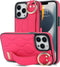 Compatible with iPhone 13 Pro Case 6.1 Inch with Ring and Finger Strap, Shockproof Stylish Protective Cover for iPhone 13 Pro (Rose-red)...