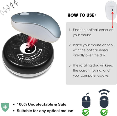 Mechanical Mouse Jiggler Undetectable Device - No USB No Software Required, Keeps Mouse Moving and Computer Awake - Cordless and Wireless Mouse Mo...