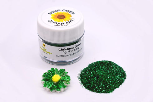 Christmas Holiday Green Cake Glitter Pigment | Shiny Bright Green Cake Glitter 5g Jar | Decoration Dust for Cake Decorating, DIY, Crafting | Fine ...