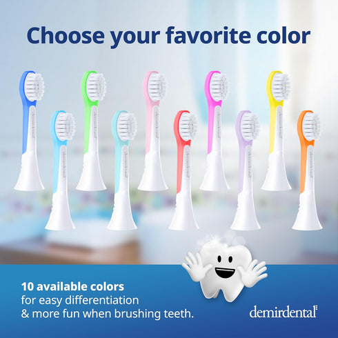 Kids mini toothbrush heads compatible with Philips Sonicare Kids toothbrush heads - replacement heads mini sensitive - brush heads mini from ages ...