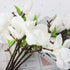 DULRLLY 6Pcs Artificial Magnolia Flowers, Real Touch Magnolia Bouquet for Floral Arrangement, White Silk Magnolia with Leaves for Vases Home Decor...