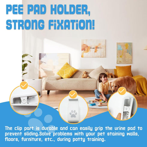 Dog Pee Pad Holder-Securely Holds Training Pads Indoor Potty Training-Ideal for Leg-Lifting Puppies-White(4 Pack)...
