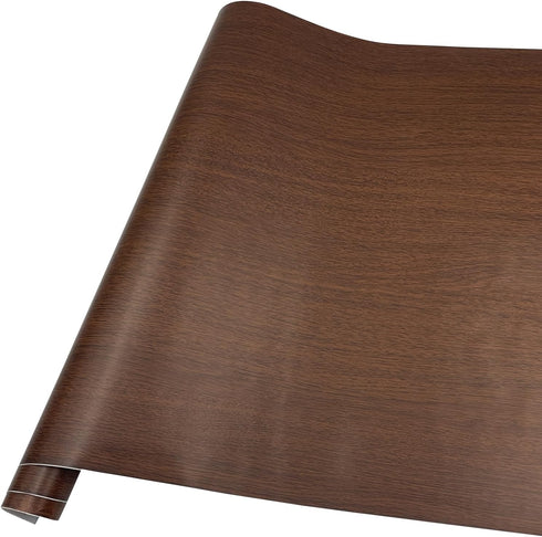 LovingWay 14.7 feet Wallpaper Roll Brown Wood Grain Shelf Liner 17.7x177 Inch Self-Adhesive Computer Gaming Desk Lining Paper Decor Christmas...