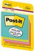 Post-it Super Sticky Notes, 3x3 in, 4 Pads, 2x the Sticking Power, Miami Collection, Neon Colors (Orange, Pink, Blue, Green), Recyclable(3321-SSAN...