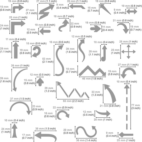 Aleks Melnyk No.15 Metal Journal Stencil, Arrow, Stainless Steel Stencil 1 PCS, All Purpose Template Tool for Wood Burning, Bullet Journaling, Geo...