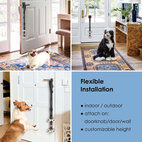 FOLKSMATE Dog Doorbells for Potty Training, Buckle Adjustable Puppy Dog Door Bells with Extra Loud Bells for Dogs Training, Housebreaking, Door Kn...