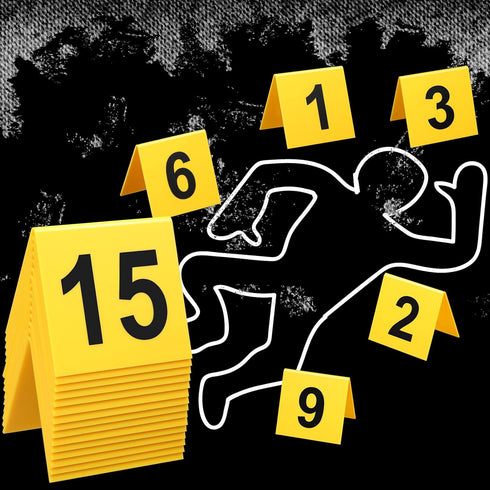 15 Pcs Evidence Markers Crime Scene Markers Tents Crime Scene Decorations Crime Scene Markers Mystery Decorations for Kids Adults Detective Game M...