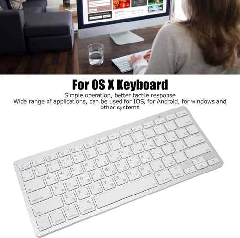 Multi-Device Slim Portable Bluetooth 3.0 Keyboard, 11 Kind of Language 78 Keys Ultra Slim Keyboard for/Windows/Android(Russian)...