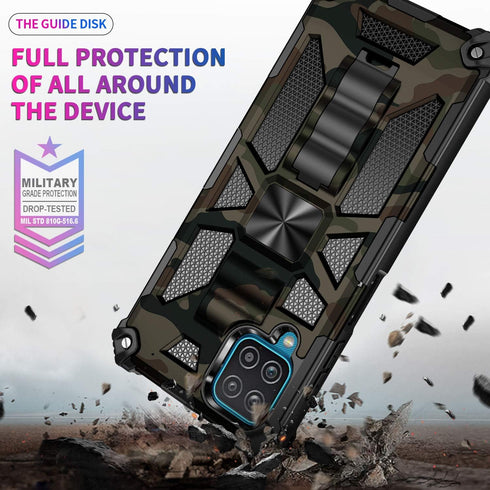 Samsung Galaxy A12 Phone Case,SZYZ Camouflage Sturdy Phone Case with Heavy Duty Shockproof Military Grade Anti-Fall Protection and Built-in Magnet...