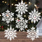 White Snowflake Ornaments, 6 Pack Large Plastic Snowflake Decorations for Christmas Tree, Winter Wonderland...