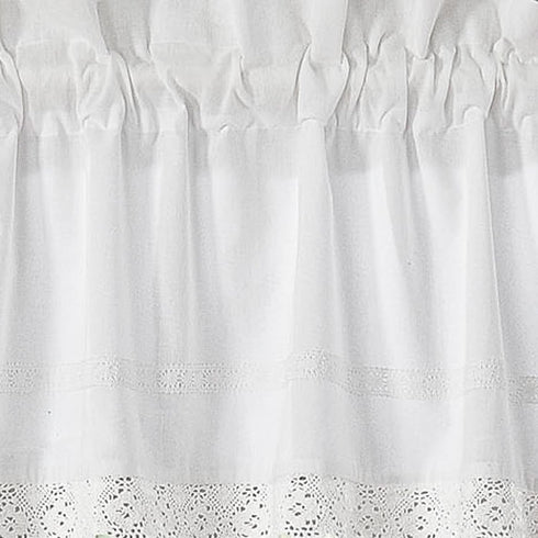 Laura Ashley Home 222802 Annabella Pole Top Valance, White, 86x15in...