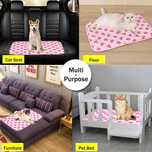 Dog Ice Pad Ice Silk Cats Kennel Mat Pet Cooling Pad Summer Cool Bamboo Mat Breathable Pad (Strawberry, S)...
