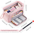 HVOMO Pencil Case Large Capacity Pencil Pouch Handheld Pen Bag Cosmetic Gift for Office School Teen Girl Boy Men Women Adult (Pink)...