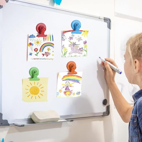 24 Pack Magnetic Clips Fridge Magnets Whiteboard Magnets Clips, Magnet Clips for Teacher Supplies, Colorful Clips Magnets Refrigerator Magnets for...