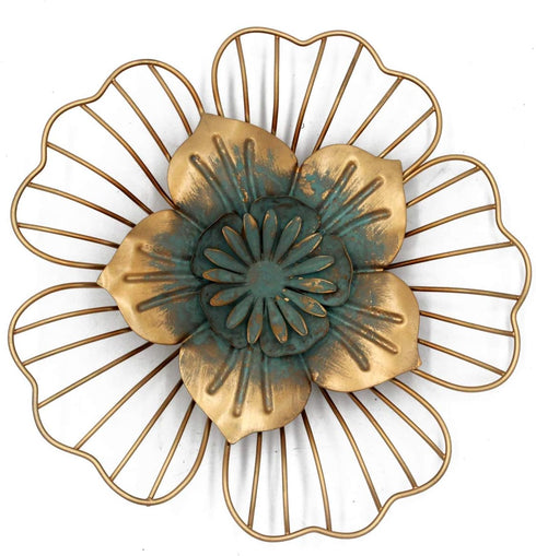 Funerom Golden Floral Wall Decoration Metal Flower Wall Decor 11x1.5x11 inches...