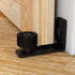 Sliding Barn Door Floor Guide Wall Mount Hardware Adjustable Stay Rollers, Smooth Wheels Flush Bottom Countersunk Holes Black 2 Pack...