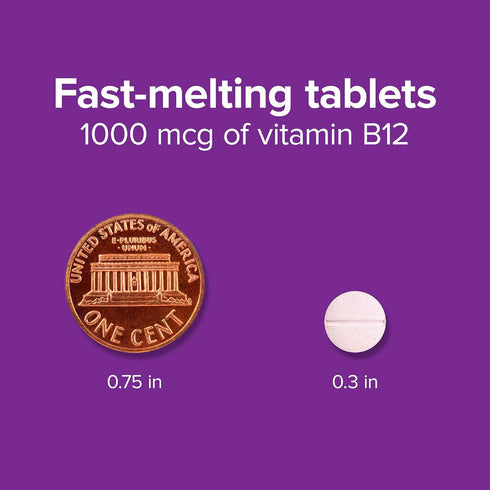 Webber Naturals Vitamin B12 1,000 mcg, 150 Fast-Melting Tablets, Supports Energy Production and Metabolism, Gluten Free, Non-GMO, Vegetarians...