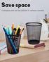 QYH Mesh Pencil Holder Metal Pen Cup Black for Desk 6 Packs...