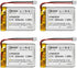 EEMB 4PACK Lithium Polymer Battery 3.7V 320mAh 402535 Lipo Rechargeable Battery Pack with Wire Molex Connector for Speaker and Wireless Device- Co...