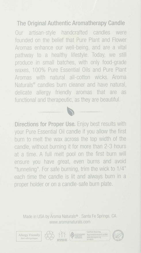 Aroma Naturals Lavender & Tangerine Essential Oil Scented Pillar Candle, Relaxing, 2.5 inch x 4 inch...