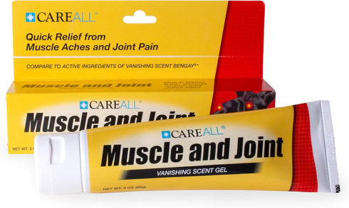 CareAll Muscle & Joint Vanishing Scent Gel, 3.0 oz., Non-Greasy, Pain Relief Gel for Muscle, Back and Minor Arthritis, Topical Analgesic, 2.5% Men...