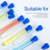 Teenitor 50 Pack Clear Plastic Test Tubes with Blue Caps, 13×78mm, Great for Halloween Party...