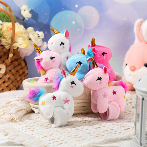 Animal Slap Bracelets Stuffed Animal, Stuffed Animal Plush Slap Bracelets Bulk Kids Toys, 8 Inches (Unicorn,8 Pcs)...