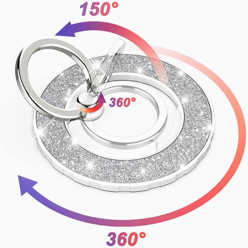 Magnetic Phone Ring Holder for magsafe, Glitter Magnetic Grip Compatible with iPhone 15 14 13 12 Pro max,Pro,Plus,Mini Mag Safe Accessories,Adjust...