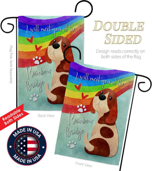 Breeze Decor Rainbow Bridge Garden Flag Expression Sympathy Remembrance Memorial Bereavement Love Support Emotion Postive House Decoration Banner ...