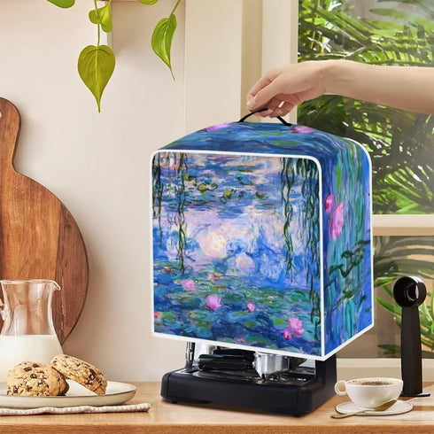 Claude Monet Poster Coffee Maker Cover Dust Protection Kitchen Appliance Cover, Anti Fingerprint Polyester Dust Proof Stain Resistant Blender Cove...