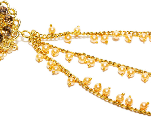 Bindhani Indian Bahubali Style Long Tassel With Multiple Small Jhumki Earring & Back Hair Chain For Women...