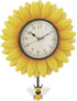 Wall Hanging Flower Clock with Analog Number Face - Sunflower...