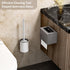 Aluminum Toilet Bowl Brush and Holder Set, Toilet Scrubber with Metal Handle Holder Durable Bristles for Bathroom Cleaning, Wall Mounted Floor Sta...