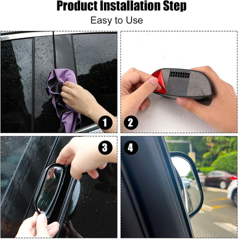 Back Passenger Rear View Mirror, Adjustable Blind Spot Mirror Wide-Angle Second Row Side View Auxiliary Mirror Stick on B-Pillar Car Exterior Acce...