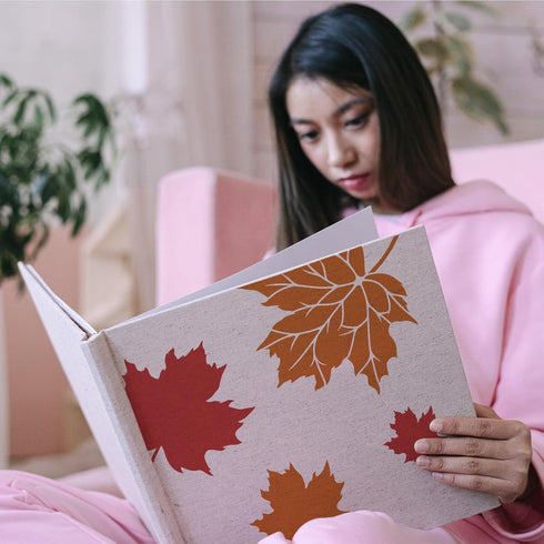 FINGERINSPIRE 5PCS Maple Leaf Stencils 3.9/5.9/7.9/9.8/11.8inch Square Leaves Painting Stencil Autumn Plants Stencil Plastic PET Drawing Template ...