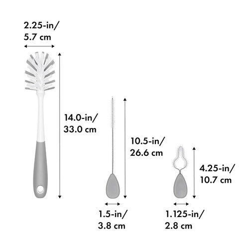 OXO Tot Water Bottle and Straw Cup Cleaning Set Brush Set - Gray...