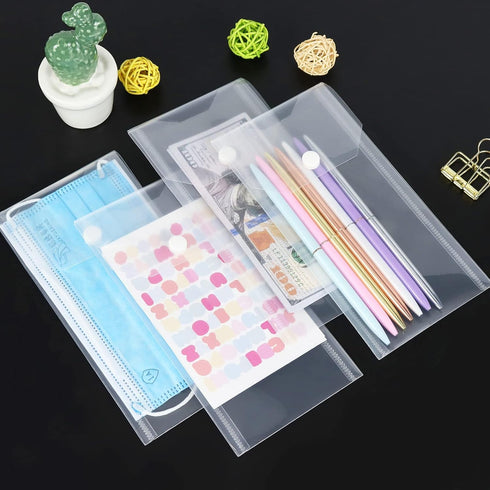 Plastic Envelopes 10 Pack Poly Hook Loop Closure,Receipt Stickers Storage Holder Document Folders for Receipt Cash Organization...
