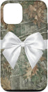 iPhone 13 Pro Cute Camo Aesthetic White Ribbons and Bows Case......