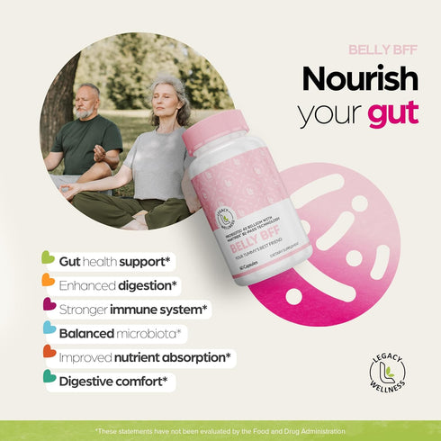 BELLY BFF Probiotic Supplement - 40 Billion CFU Daily Gut Health Complex Support - Astragalus & Lactobacillus Acidophilus Digestive Health Probiot...