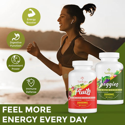 2000 MG Fruits and Vegetables Supplements, Natural Balance Over 35+ Fruits and Vegetables, 100% Whole Food Superfoods Fruit and Veggies Supplement...